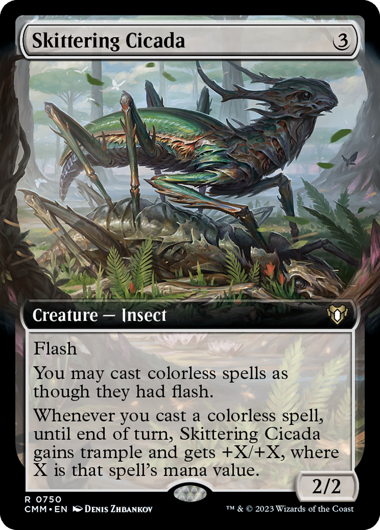 Skittering Cicada (Extended Art) [Commander Masters] | L.A. Mood Comics and Games