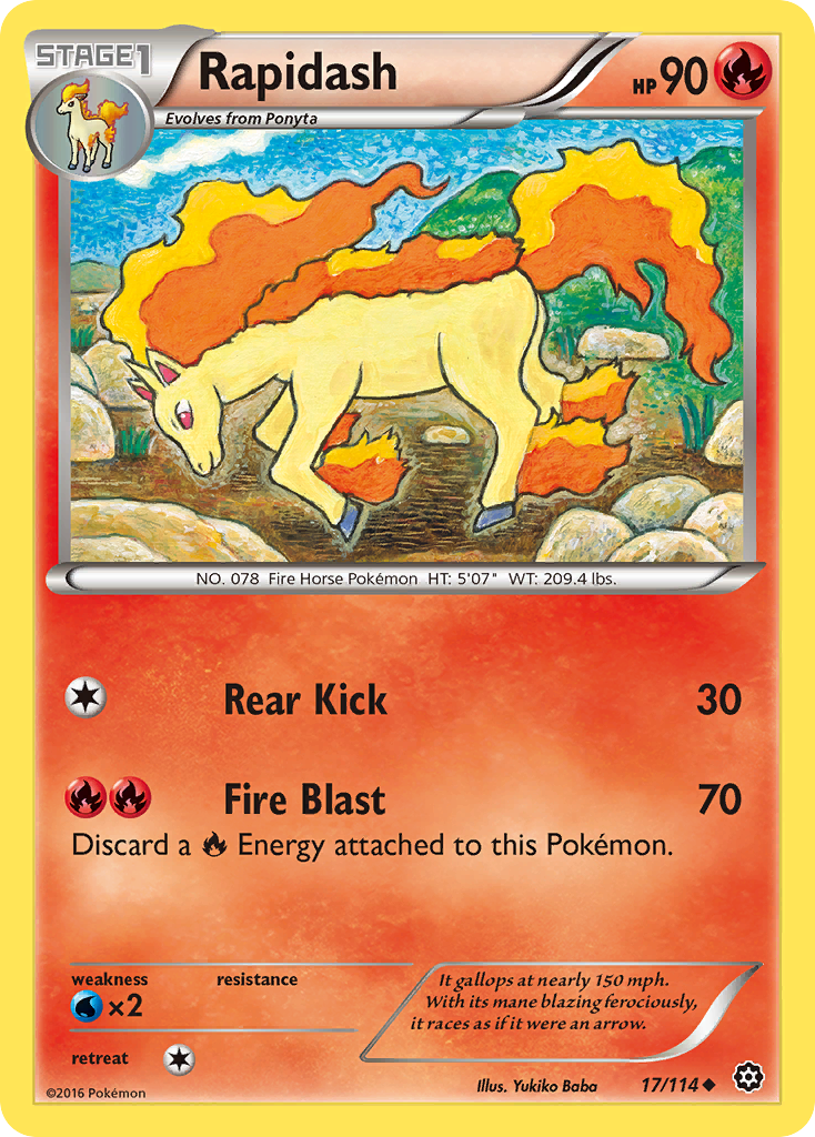 Rapidash (17/114) [XY: Steam Siege] | L.A. Mood Comics and Games