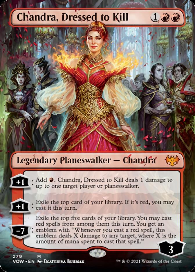Chandra, Dressed to Kill (Borderless) [Innistrad: Crimson Vow] | L.A. Mood Comics and Games