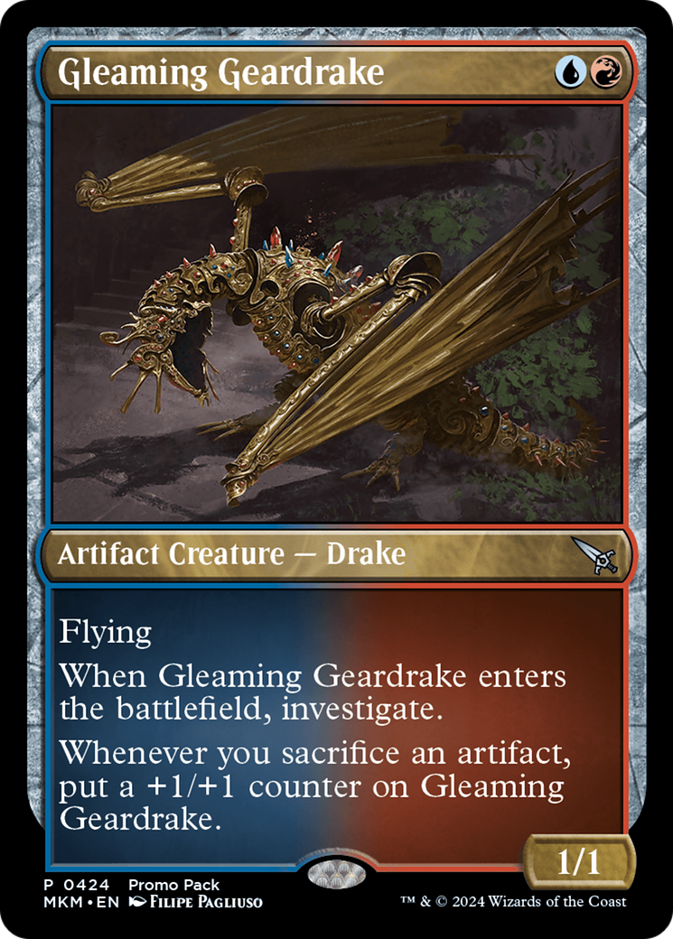 Gleaming Geardrake (Promo Pack) [Murders at Karlov Manor Promos] | L.A. Mood Comics and Games