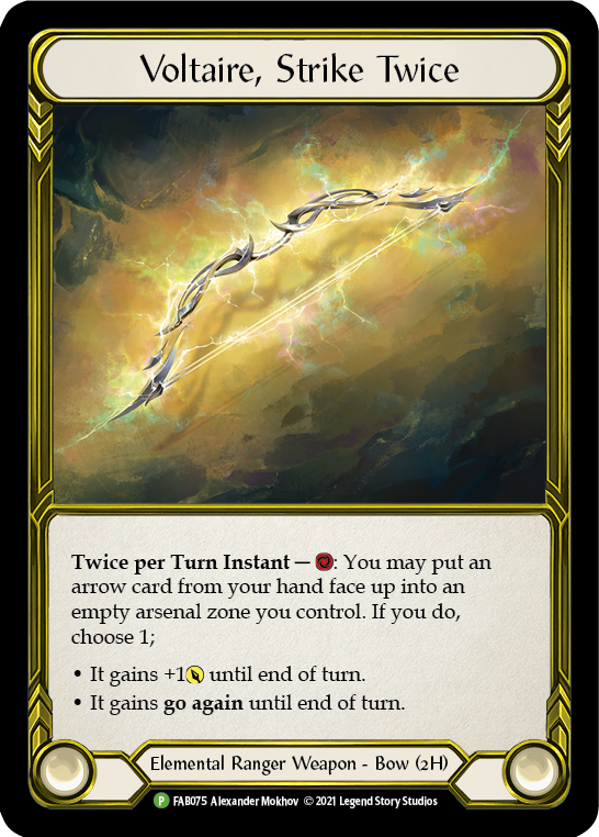 Voltaire, Strike Twice (Golden) [FAB075] (Promo)  Cold Foil | L.A. Mood Comics and Games