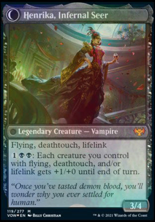 Henrika Domnathi // Henrika, Infernal Seer [Innistrad: Crimson Vow Prerelease Promos] | L.A. Mood Comics and Games