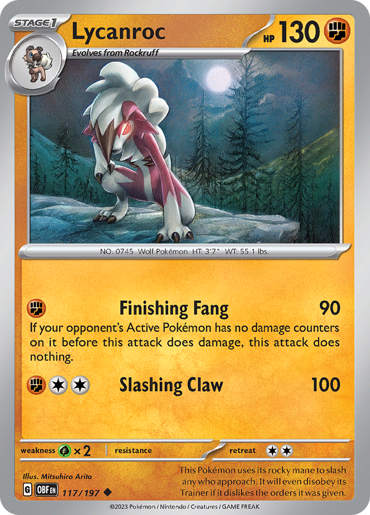 Lycanroc (117/197) [Scarlet & Violet: Obsidian Flames] | L.A. Mood Comics and Games