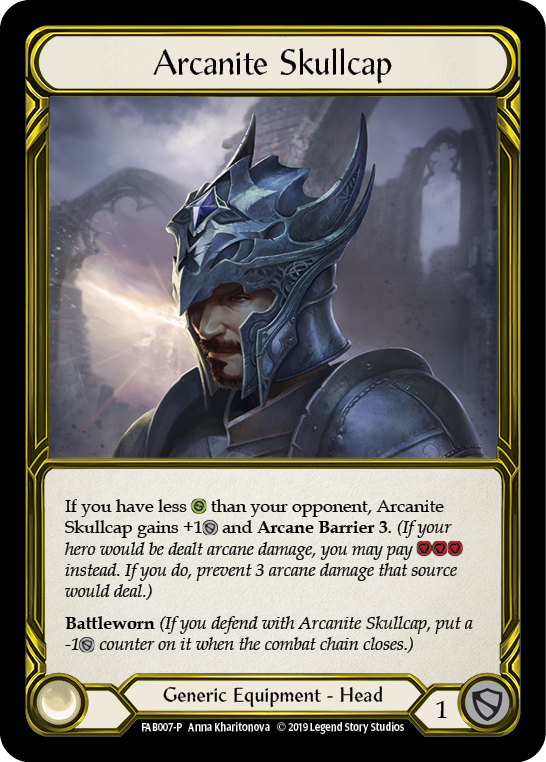 Arcanite Skullcap [FAB007-P] (Promo)  1st Edition Cold Foil - Golden | L.A. Mood Comics and Games