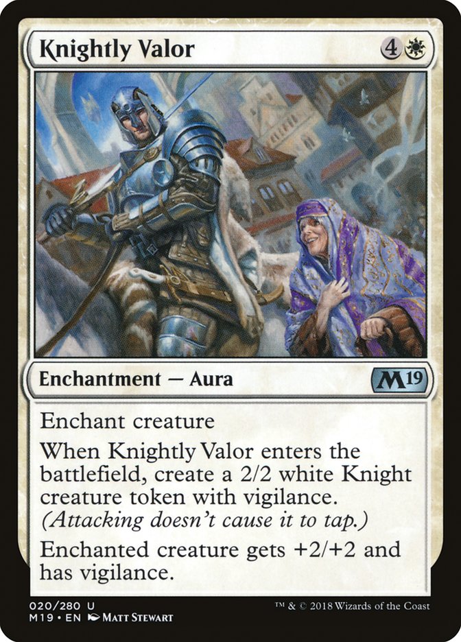 Knightly Valor [Core Set 2019] | L.A. Mood Comics and Games