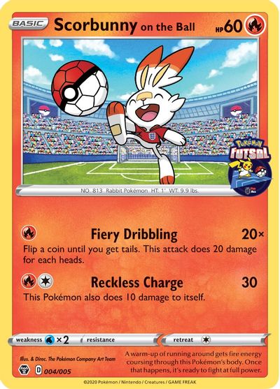 Scorbunny on the Ball (004/005) [Pokemon Futsal Collection] | L.A. Mood Comics and Games