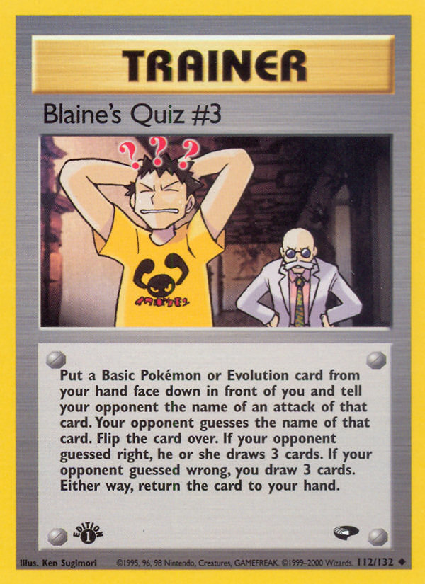 Blaine's Quiz #3 (112/132) [Gym Challenge 1st Edition] | L.A. Mood Comics and Games