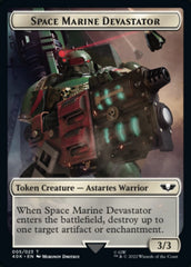 Soldier (002) // Space Marine Devastator Double-Sided Token (Surge Foil) [Warhammer 40,000 Tokens] | L.A. Mood Comics and Games