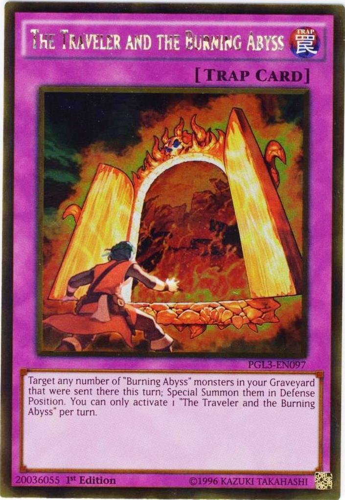 The Traveler and the Burning Abyss [PGL3-EN097] Gold Rare | L.A. Mood Comics and Games