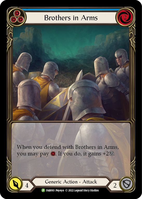Brothers in Arms (Blue) [FAB093] (Promo)  Rainbow Foil | L.A. Mood Comics and Games