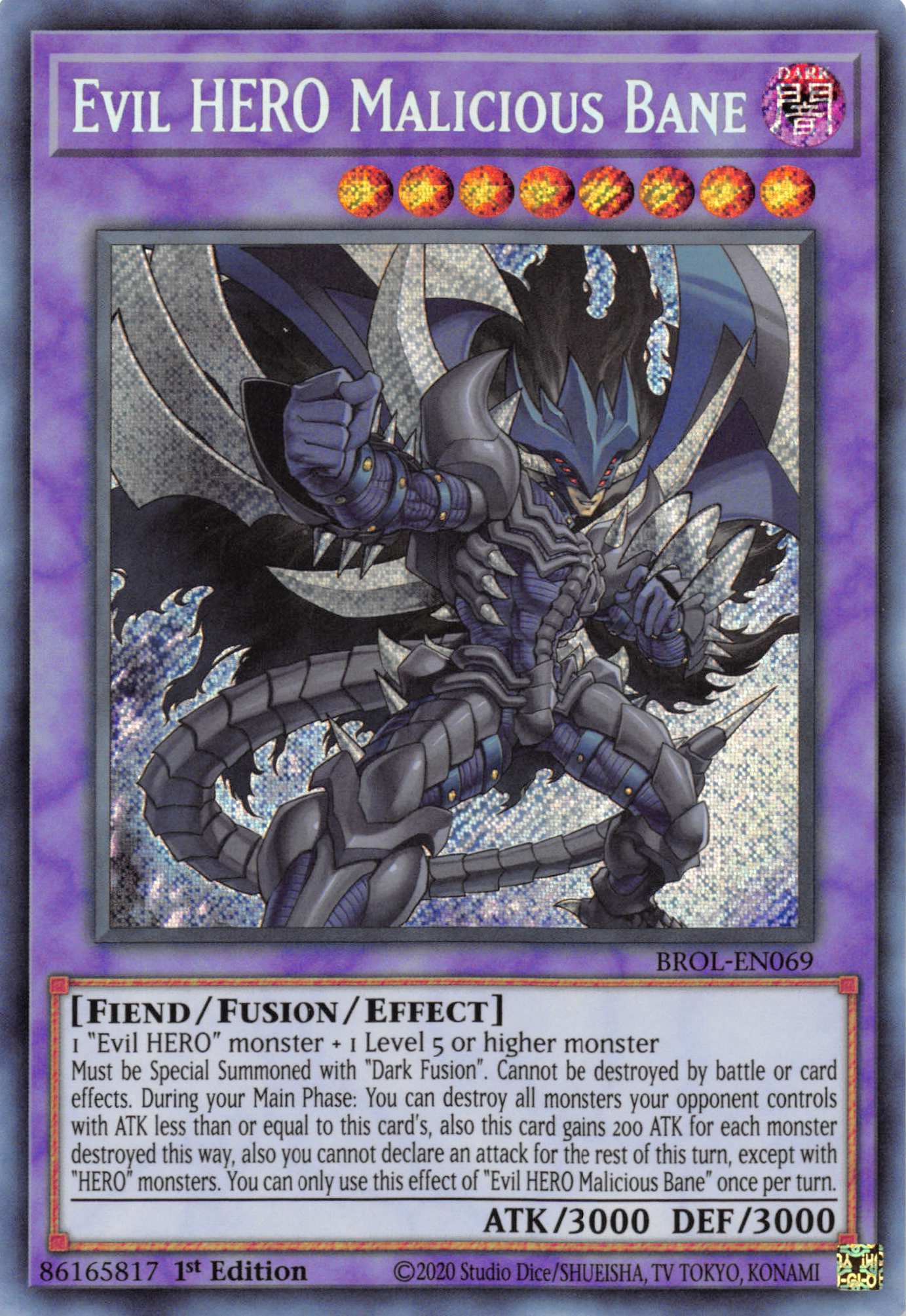 Evil HERO Malicious Bane [BROL-EN069] Secret Rare | L.A. Mood Comics and Games
