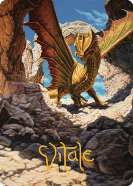 Ancient Brass Dragon Art Card (02) (Gold-Stamped Signature) [Commander Legends: Battle for Baldur's Gate Art Series] | L.A. Mood Comics and Games