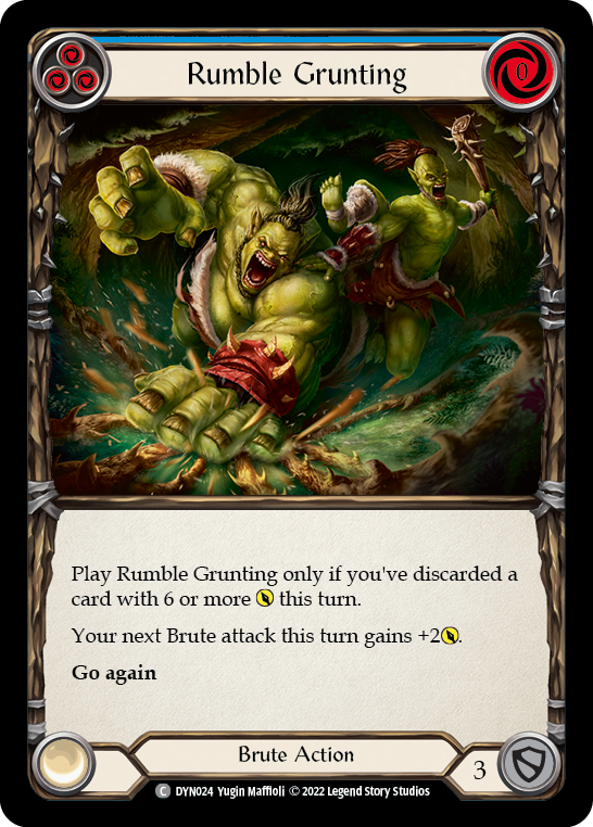Rumble Grunting (Blue) [DYN024] (Dynasty)  Rainbow Foil | L.A. Mood Comics and Games
