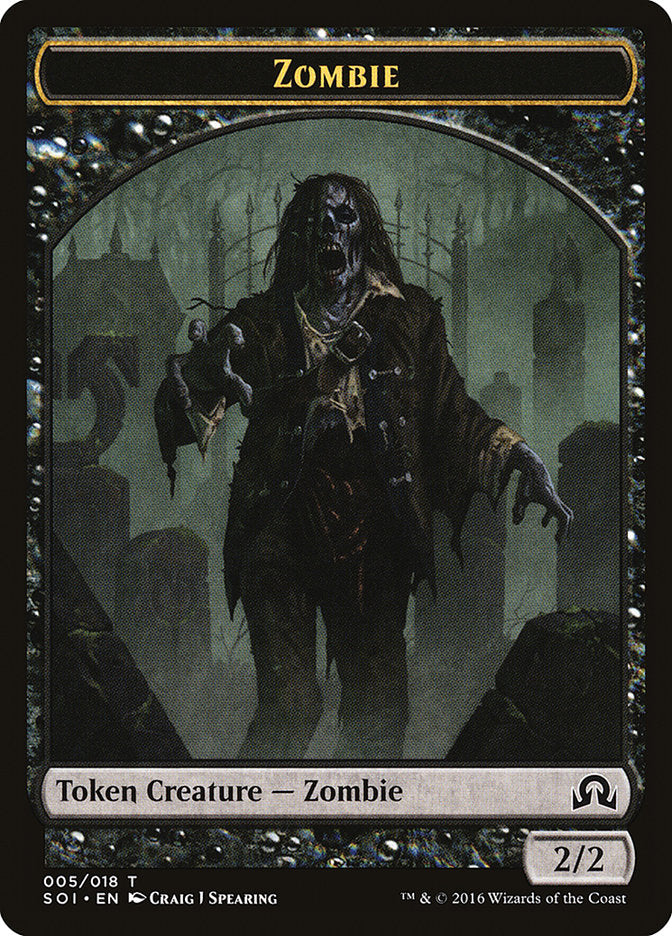 Zombie Token [Shadows over Innistrad Tokens] | L.A. Mood Comics and Games