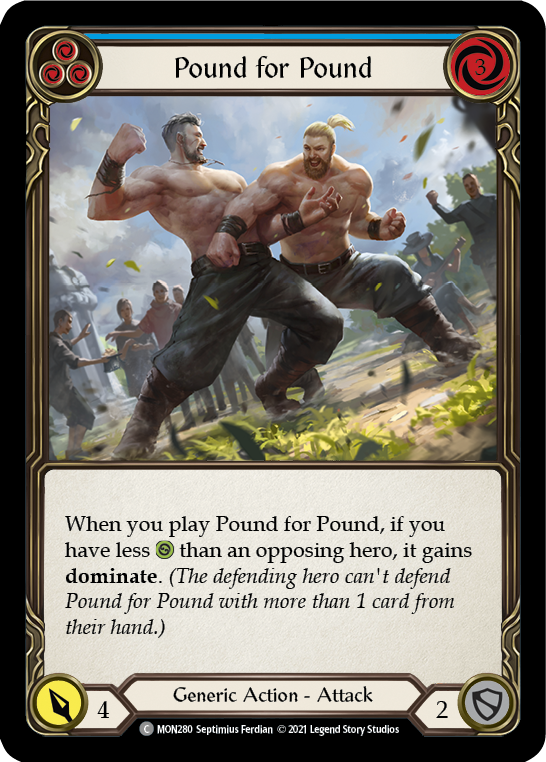 Pound for Pound (Blue) [MON280-RF] (Monarch)  1st Edition Rainbow Foil | L.A. Mood Comics and Games