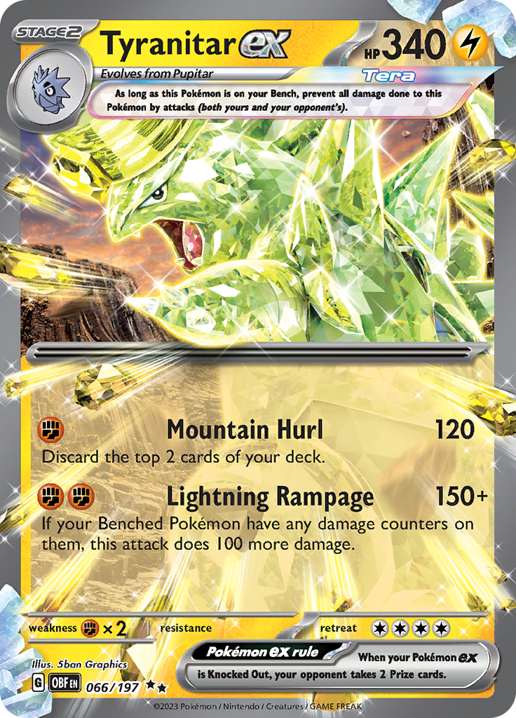 Tyranitar ex (066/197) [Scarlet & Violet: Obsidian Flames] | L.A. Mood Comics and Games