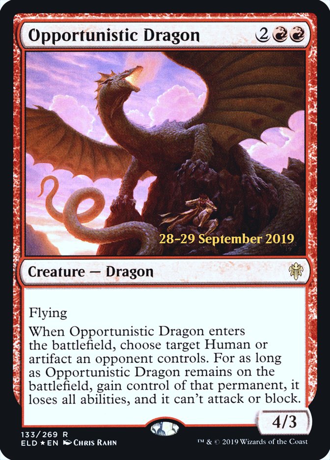 Opportunistic Dragon [Throne of Eldraine Prerelease Promos] | L.A. Mood Comics and Games