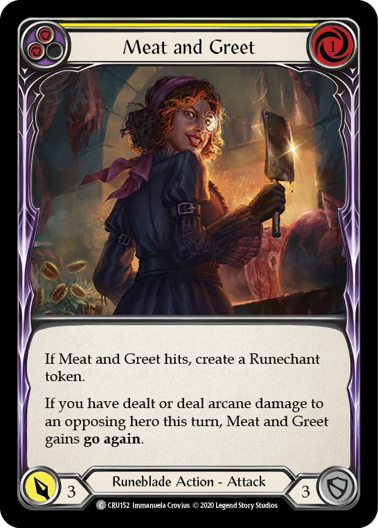 Meat and Greet (Yellow) [CRU152] (Crucible of War)  1st Edition Rainbow Foil | L.A. Mood Comics and Games