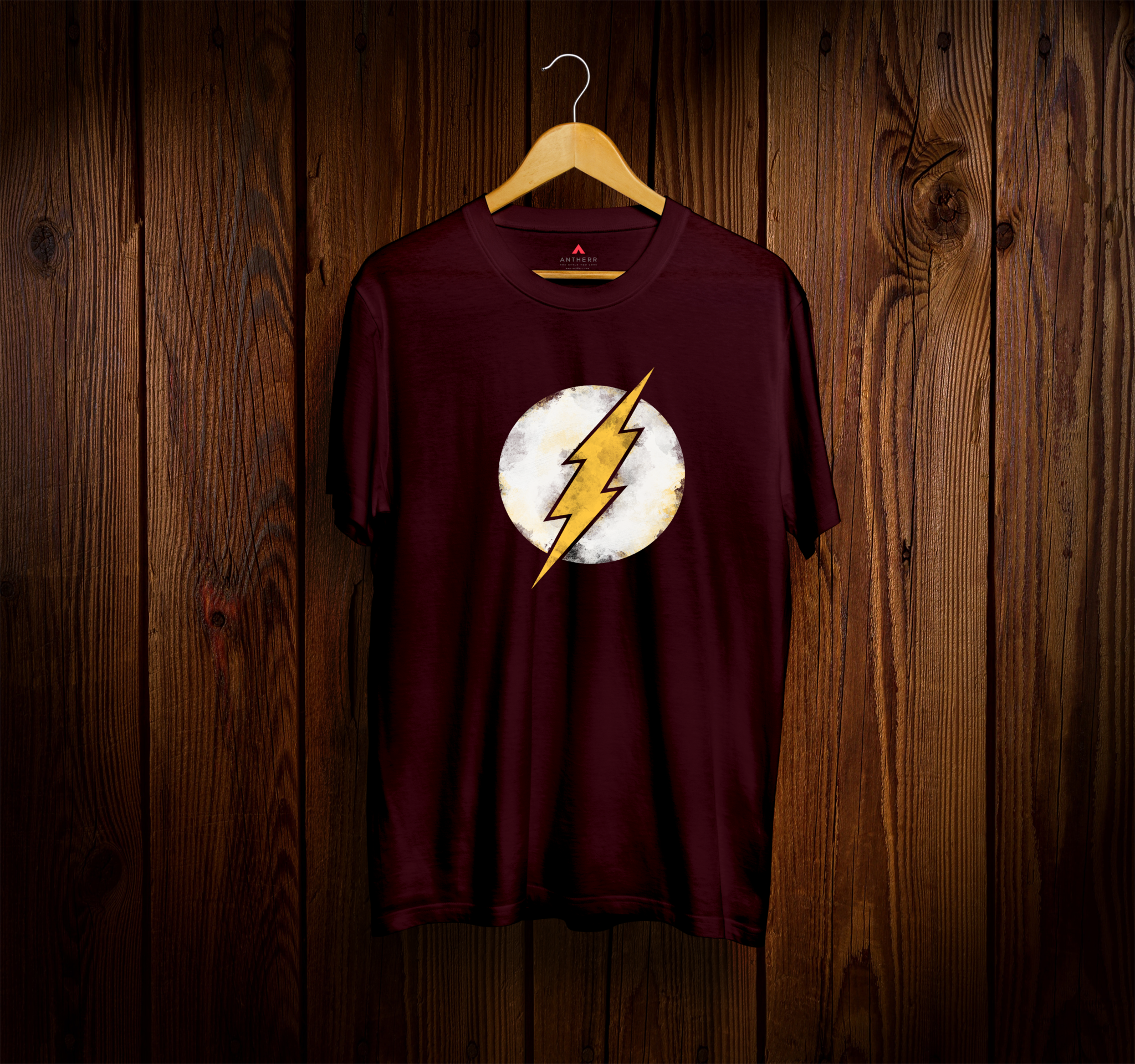 DC Comics Flash L Logo Men's Maroon Tee | L.A. Mood Comics and Games