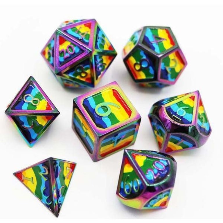 Rainbow Pride Flag - RPG Metal Dice Set | L.A. Mood Comics and Games