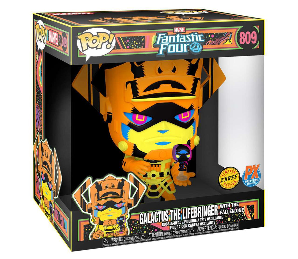 POP JUMBO MARVEL GALACTUS W/SURFER PX BLK LT 10IN FIG W/CHAS