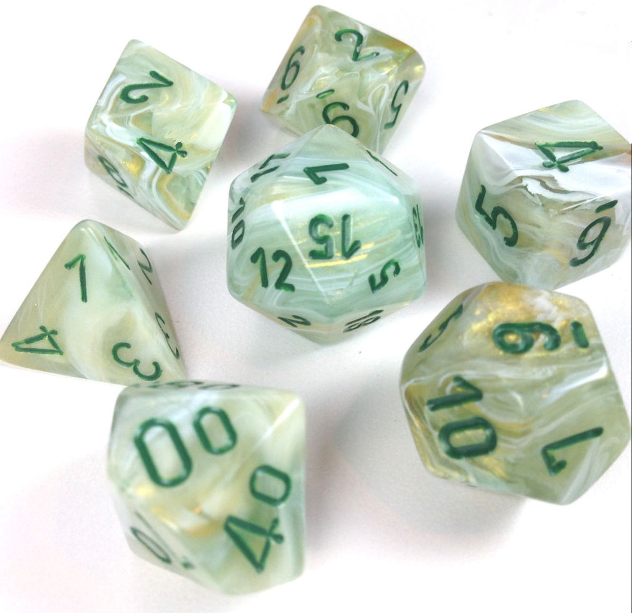 Chessex: Polyhedral Marble™Dice Sets (7pc) | L.A. Mood Comics and Games