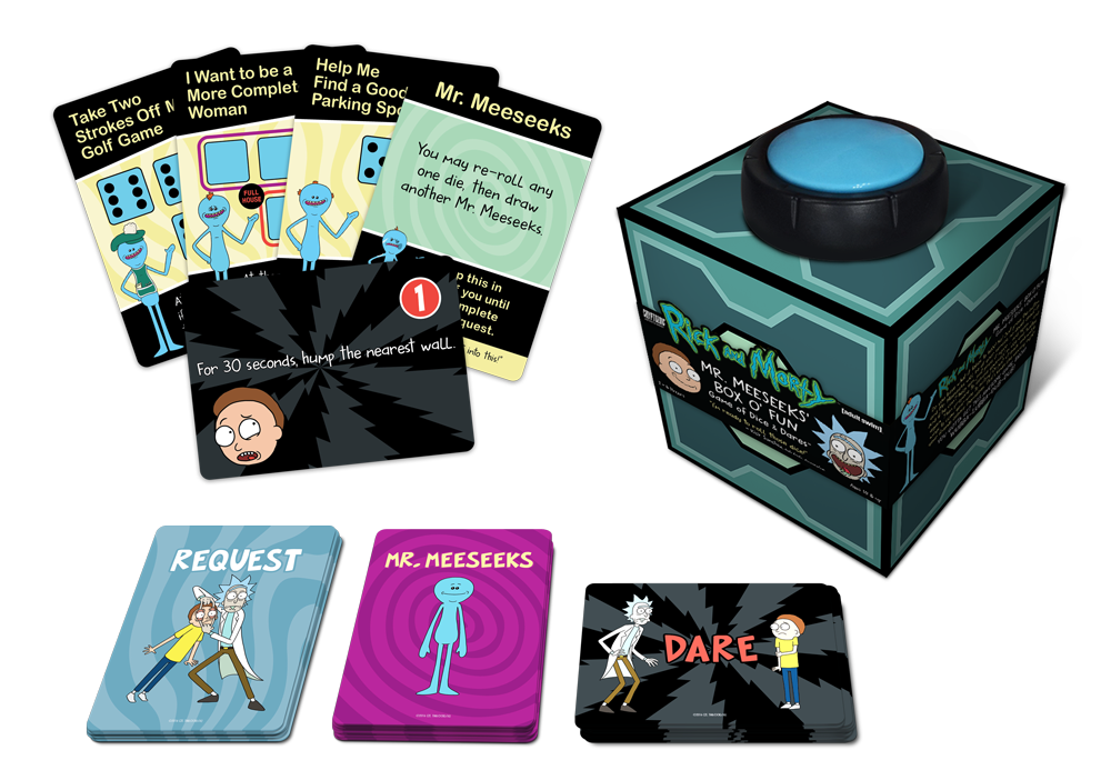 Rick and Morty - Mr. Meeseeks' Box o' Fun Dice and Dares Game | L.A. Mood Comics and Games