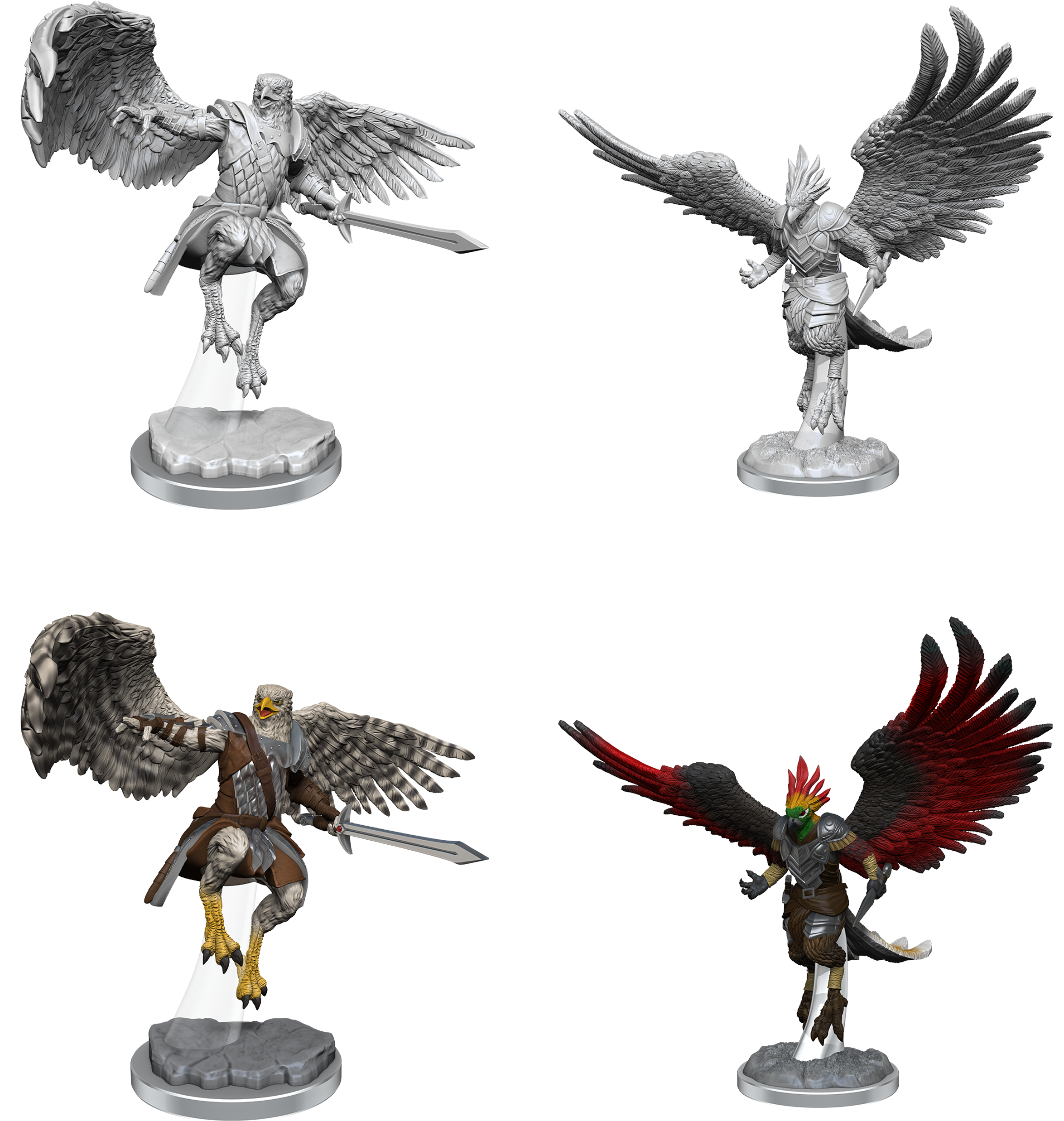 D&D Nolzur's Marvelous Unpainted Miniatures: Wave 18 - Aarakocra Paladins | L.A. Mood Comics and Games