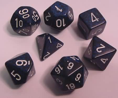 SPECKLED 7-DIE SET STEALTH | L.A. Mood Comics and Games
