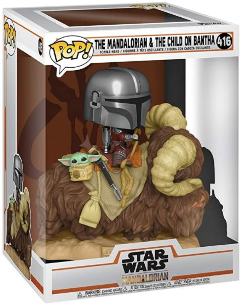 POP! DELUXE MANDALORIAN - MANDO ON BANTHA W/ CHILD | L.A. Mood Comics and Games