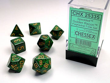 SPECKLED 7-DIE SET GOLDEN RECON | L.A. Mood Comics and Games