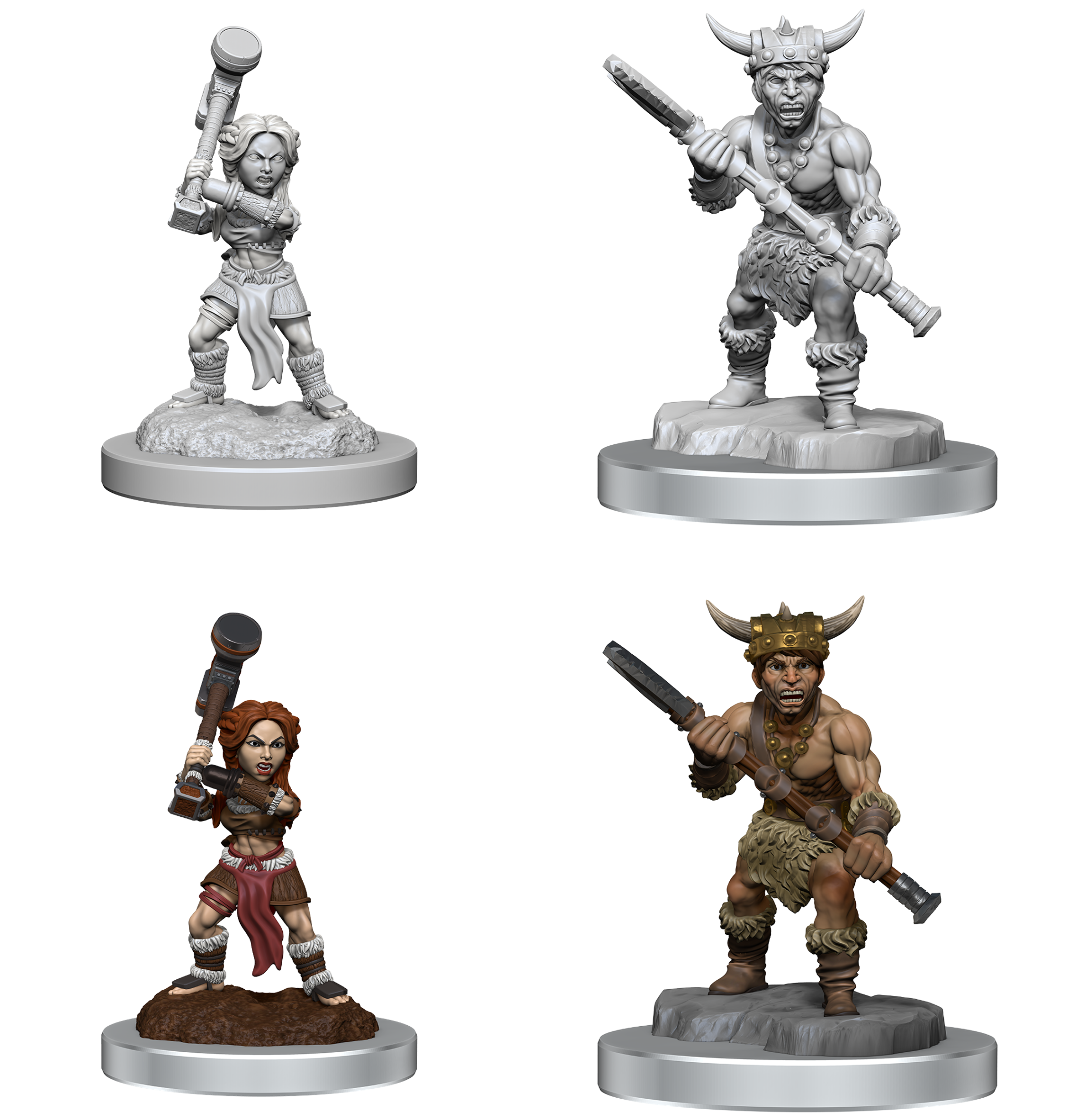 D&D Nolzur's Marvelous Unpainted Miniatures: Wave 18 - Halfling Barbarians | L.A. Mood Comics and Games