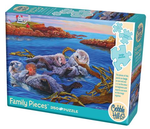 Puzzle 350 Sea Otter Family (Family Pieces) | L.A. Mood Comics and Games