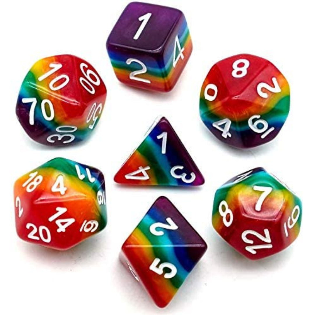 Resin Dice Set (7pcs) [Rainbow] | L.A. Mood Comics and Games